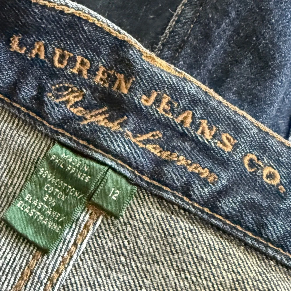 Lauren Ralph Lauren Blue Denim Bermuda Shorts Womens 12 Dark‎ Wash Stretch